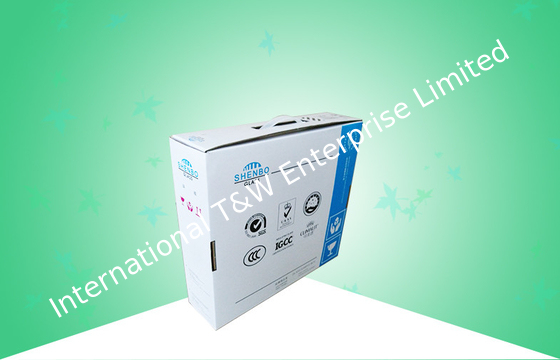 شراء صناديق تغليف الورق المموج ، علبة هدية مقبض بلاستيكي مع الانتهاء من لامعة online manufacture