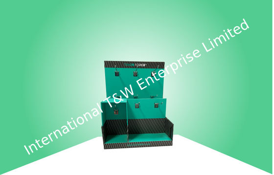 سعر جيد شاشة عرض من الورق المقوى الأزرق مصممة خصيصًا مع خطافات معدنية لعناصر الإلكترونيات الانترنت