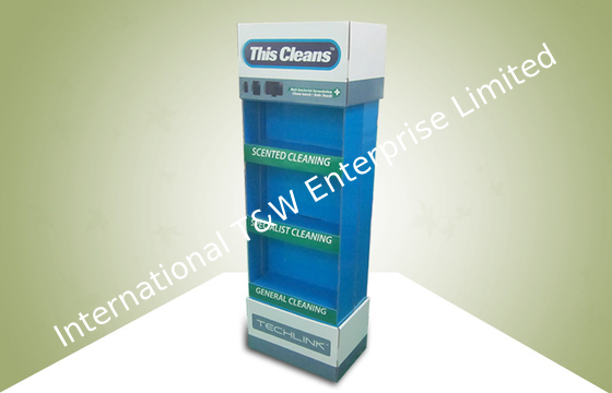 سعر جيد Double Face Show Three Shelf POS Cardboard Displays Sell Cleaning Products الانترنت