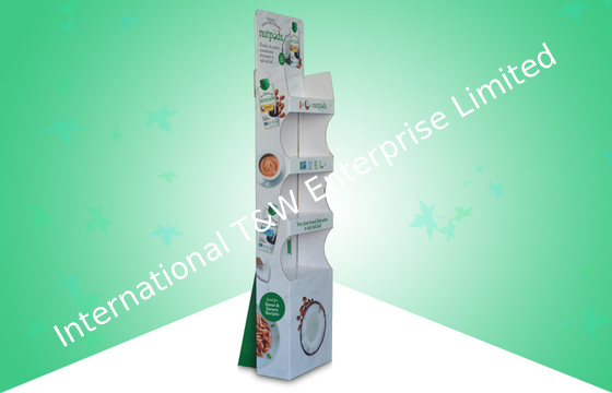 سعر جيد Easy Built Up Corrugated Floor Displays Promoting Foods With Glossy PP Lamination الانترنت