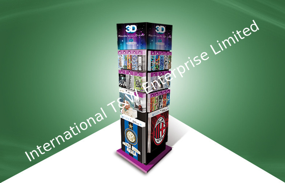 سعر جيد Four Face Show Cardboard Display Stands , Floor Standing Display Units To 3d Poster Cards الانترنت