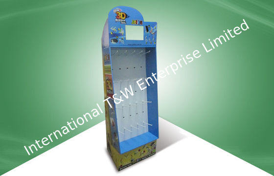 سعر جيد Free Standing Uv Or Pp Laminated Hook Display Rack Fixed With Tv Screen الانترنت
