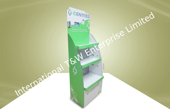 سعر جيد Green Cardboard Display Stands Adjustable Shelves For Health Care Products الانترنت